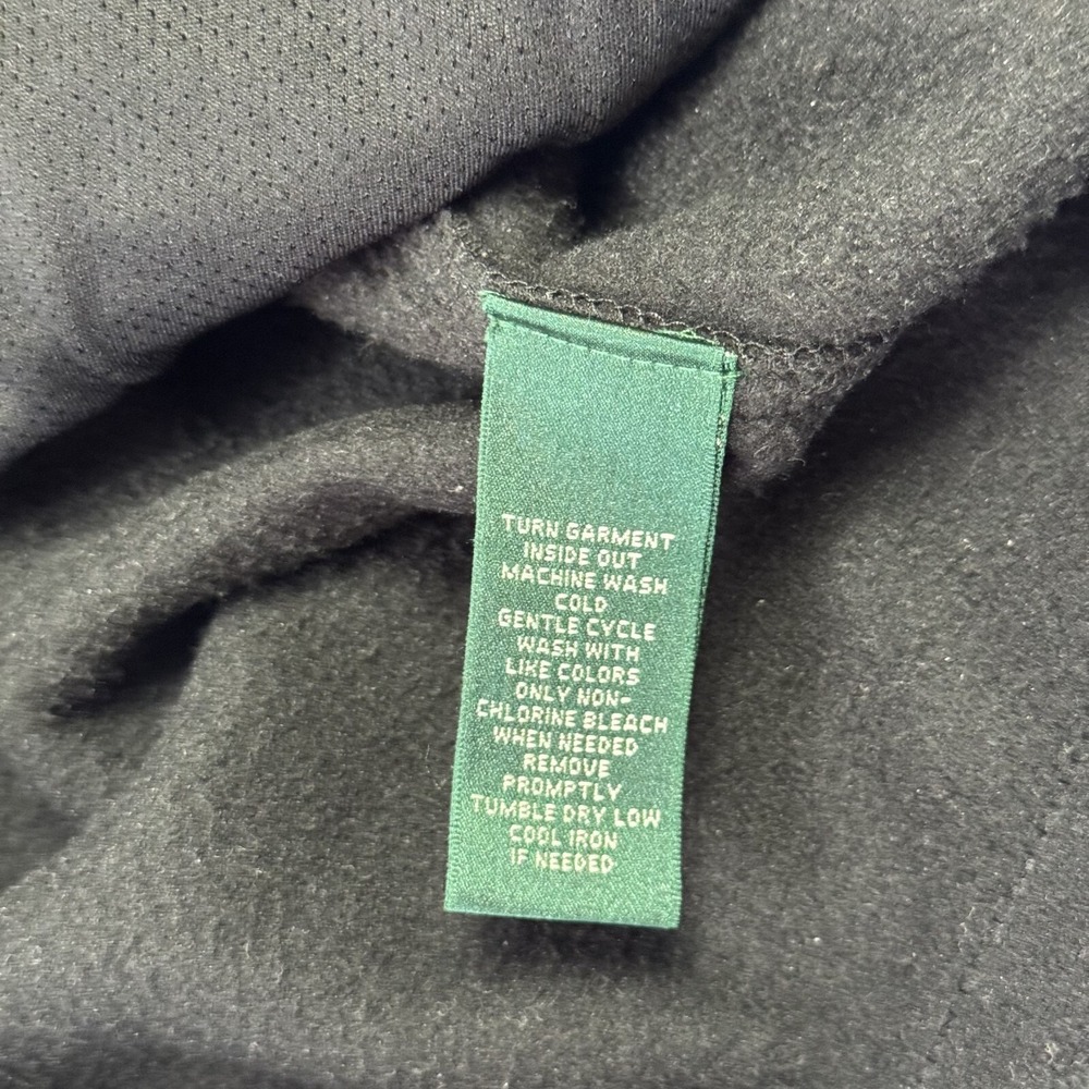 Lauren Ralph Laure Quilted Fleece Sweater Jacket Full Zip Green Black Women's XL - Picture 8 of 10